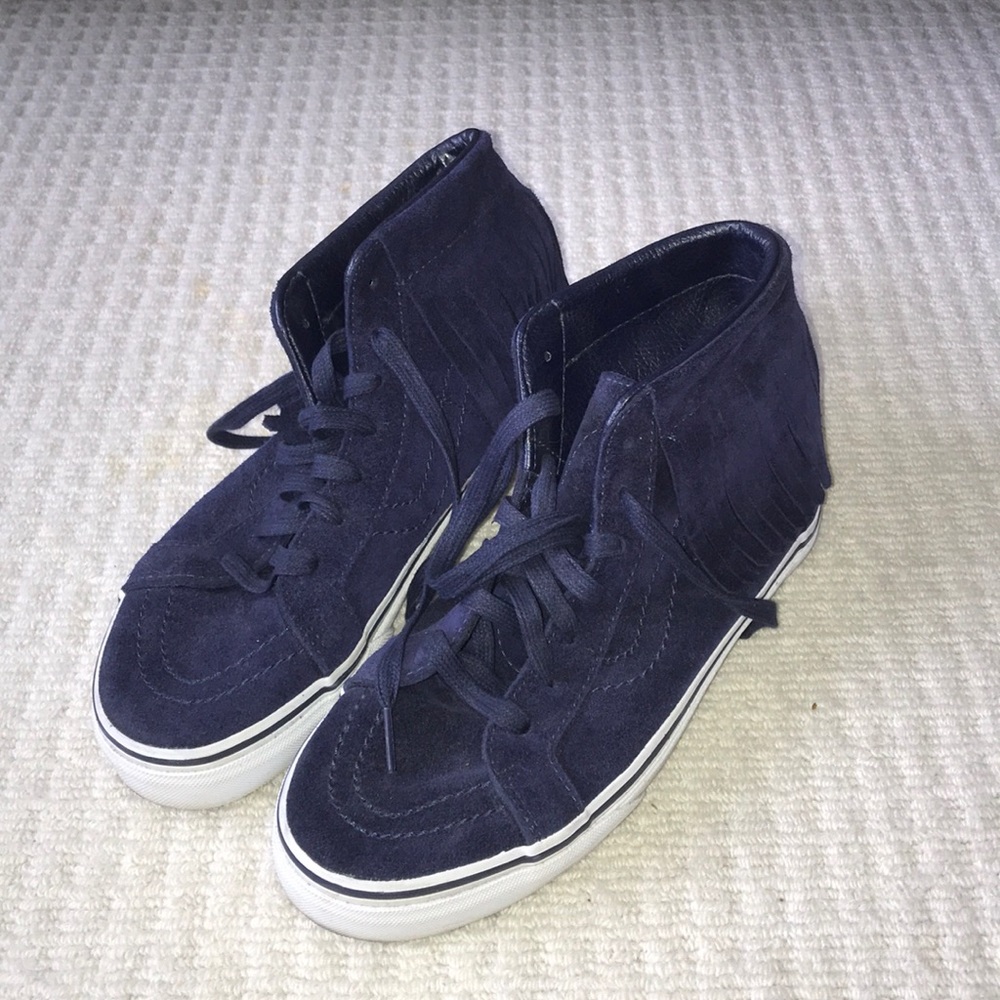 Vans Navy Fringe High-Top Sneakers